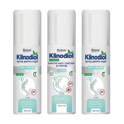 Klinodiol pack, anti-mosquito and tick emulsion and anti-mosquito spray for children