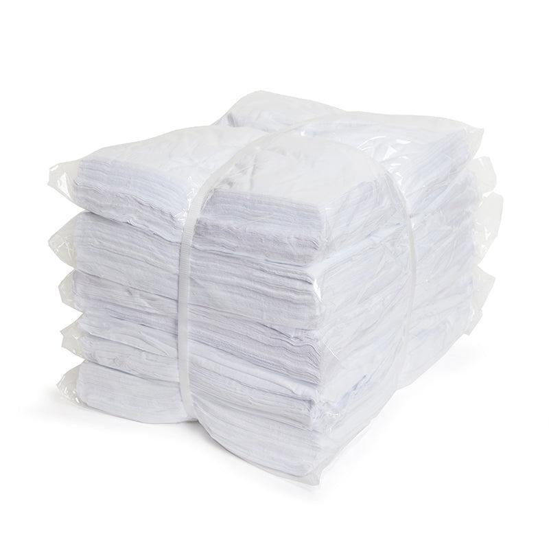White Cotton Cleaning Cloths, Pack of 50, 40x40