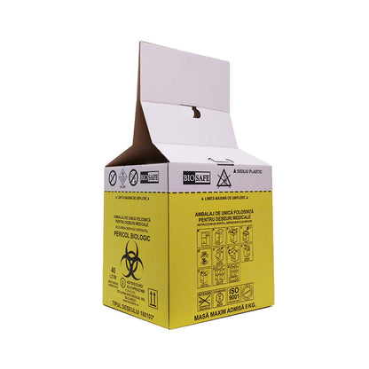 Cutii Biohazard pentru Incinerare cu Sac Galben