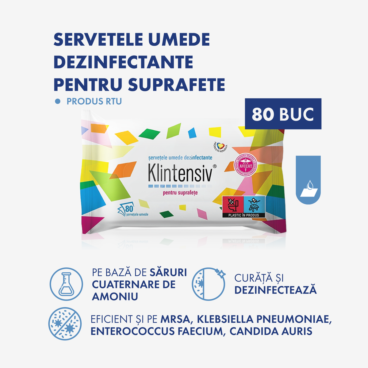 Klintensiv® Disinfectant Wipes for Surfaces