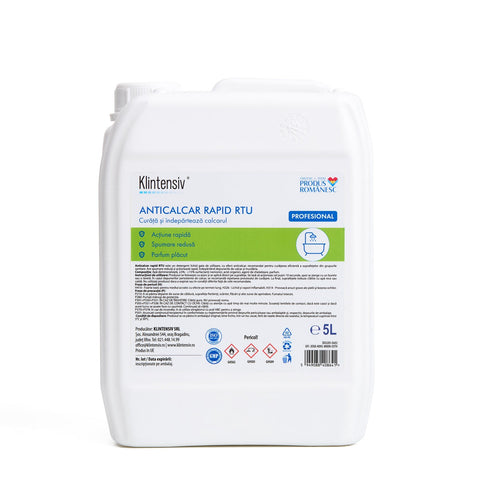 Klintensiv Anticalcar Rapid RTU – Detergent lichid cu efect anticalcar pentru grupuri sanitare