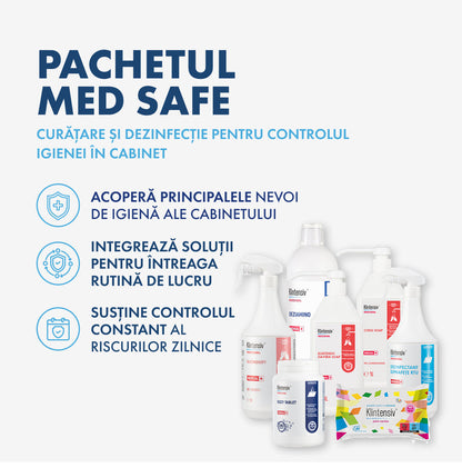 PACHETUL MED SAFE – curățare și dezinfectare pentru cabinetele medicale