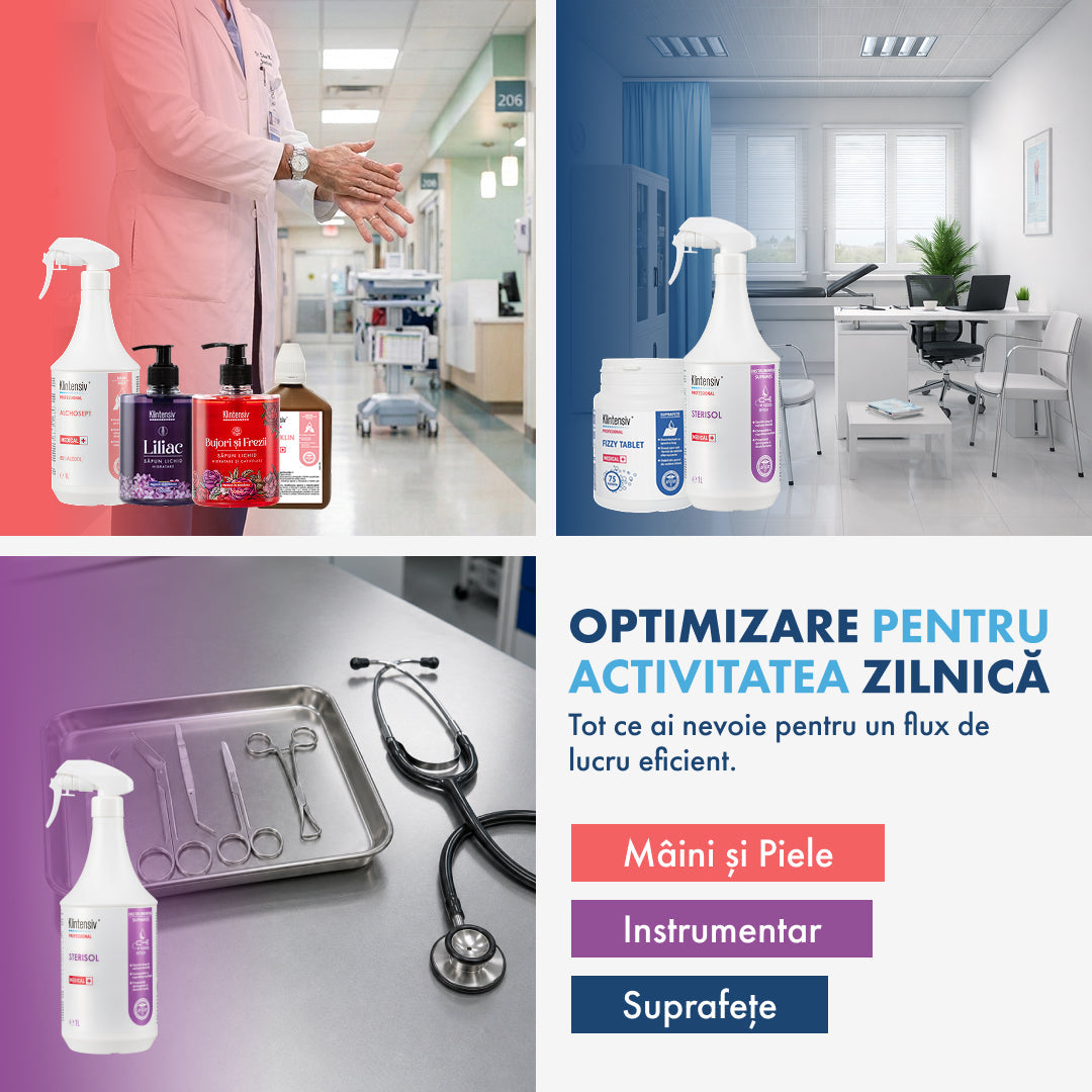 PACHETUL NECESAR - Dezinfecție și curățenie pentru cabinetele medicale