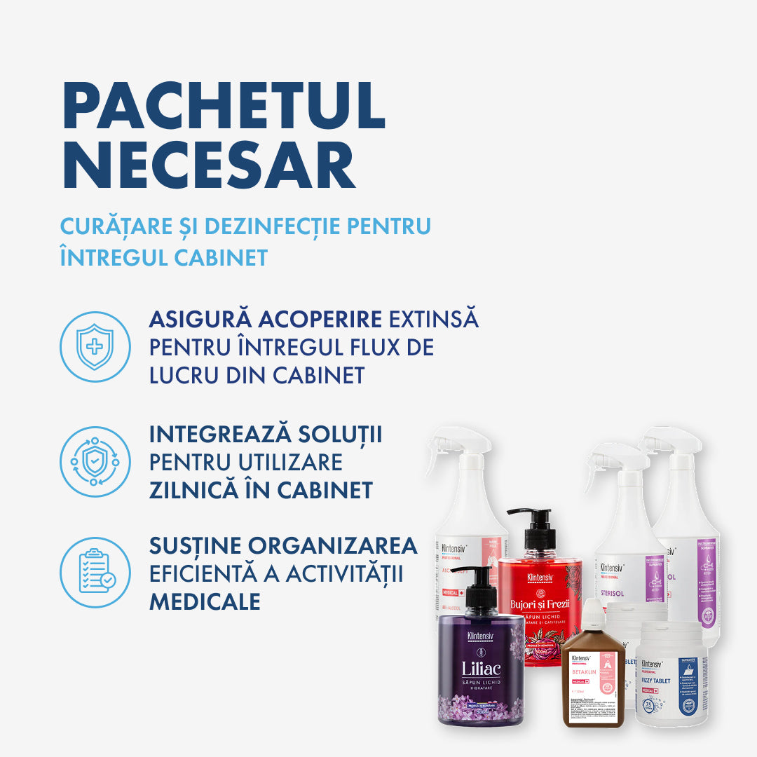 PACHETUL NECESAR - Dezinfecție și curățenie pentru cabinetele medicale