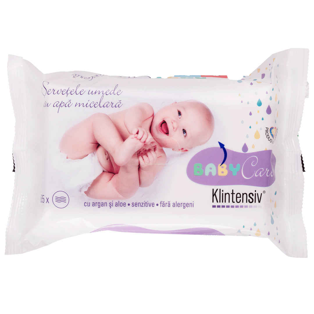 Klintensiv® Baby Biodegradable Wet Wipes with Micellar Water, Argan, and Aloe