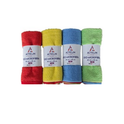 Microfiber cloth 160 gr/m2 40x40, 1 pc per color, 4 pcs per pack